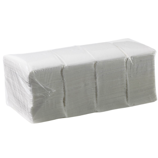 1Ply White Luncheon Napkins 1/4 Fold