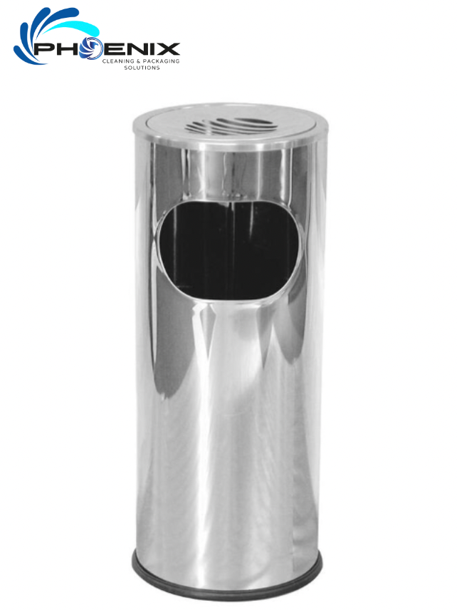 Stainless Steel Round Bin with Ashtray