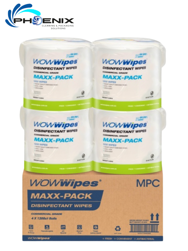 4 x 1200 Antibacterial MAXX PACK Wipes