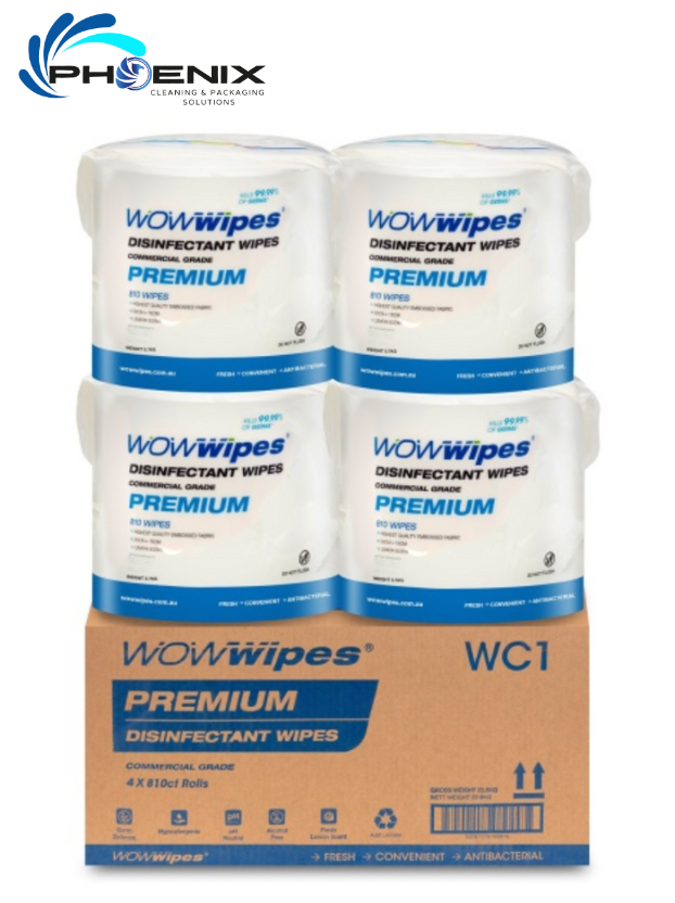 4 x 810 Premium Antibacterial WOW Wipes