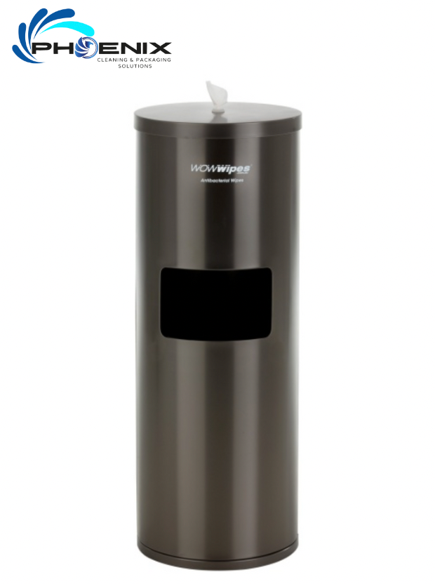 Gun Metal Standing Floor Dispenser with Inbuilt Waste Bin
