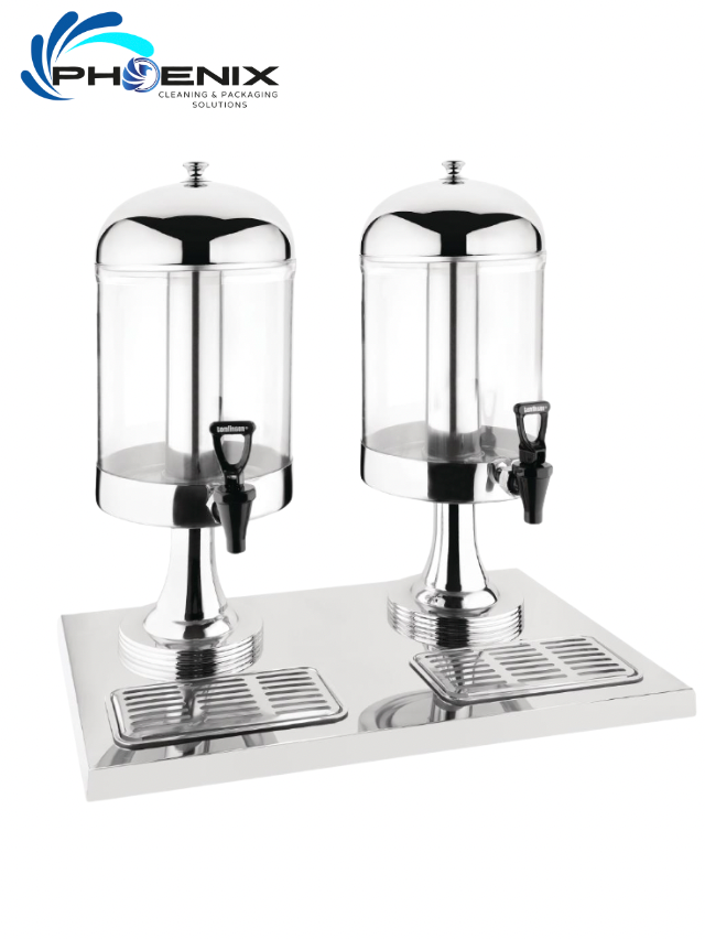 Double Juice Dispenser with Drip Tray