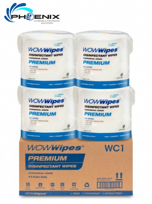 4 x 810 Premium Antibacterial WOW Wipes